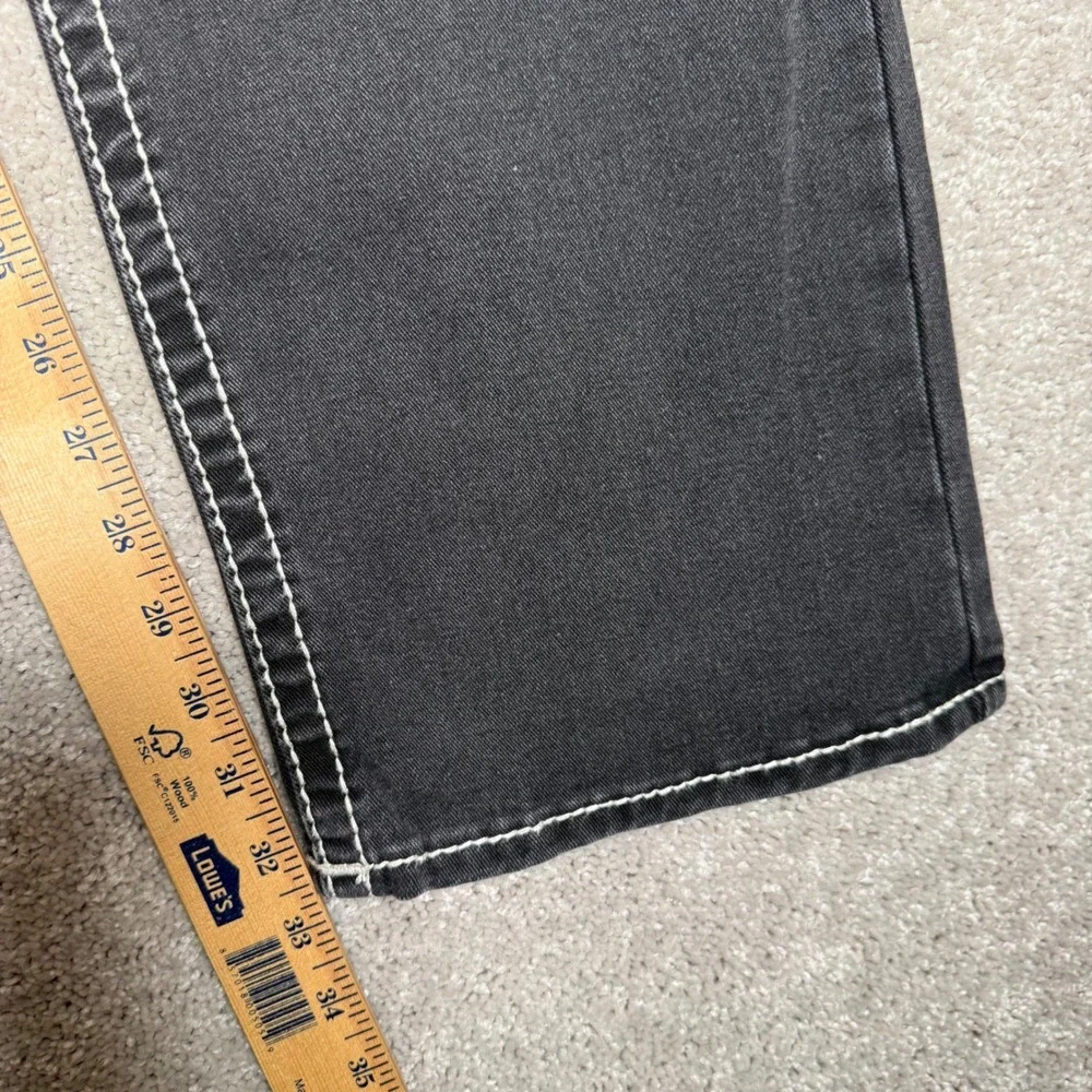 NWT True Religion Ricky Big‎ T Flap Straight Men's 36x33 Jeans Grey Smoky Denim